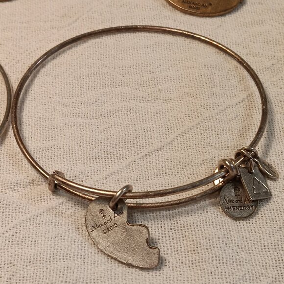 Alex and Ani lot of 9 bangle bracelets silver & brass tones + 1 Footnotes - Picture 10 of 16